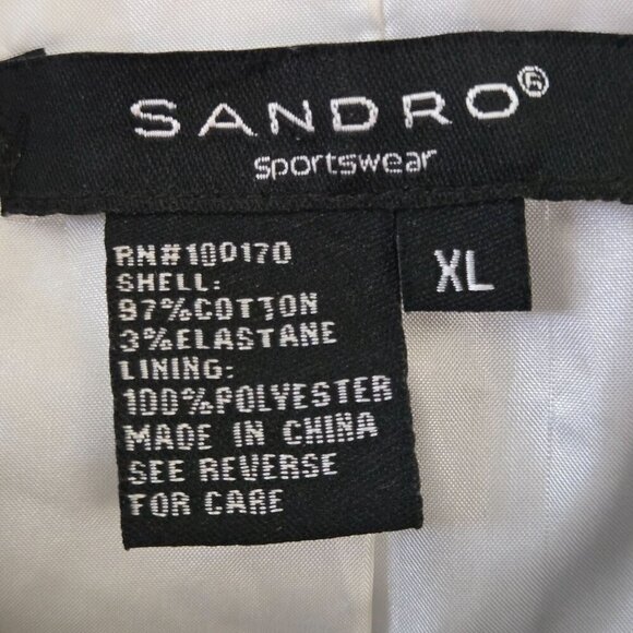 Sandro Black White Windowpane Plaid Double-Breasted Jacket Size XL - Picture 5 of 5